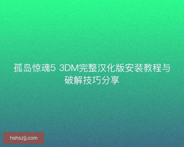 孤岛惊魂5 3DM完整汉化版安装教程与破解技巧分享